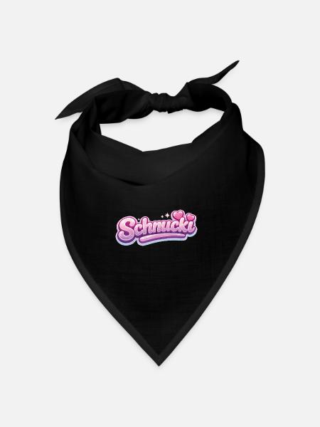 Schnucki Pink Bubble Schrift - Bandana Dreieckstuch - Schwarz