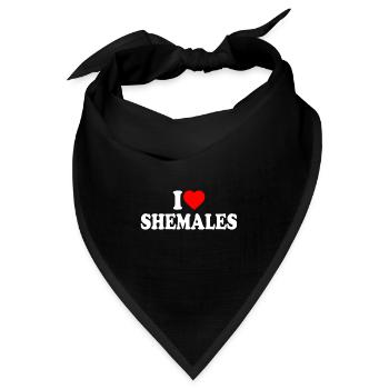 I love shemales - Bandana Dreieckstuch - Schwarz - Vorne