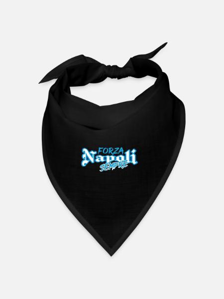 Fußball Neapel Forza Napoli sempre - Bandana Dreieckstuch - Schwarz