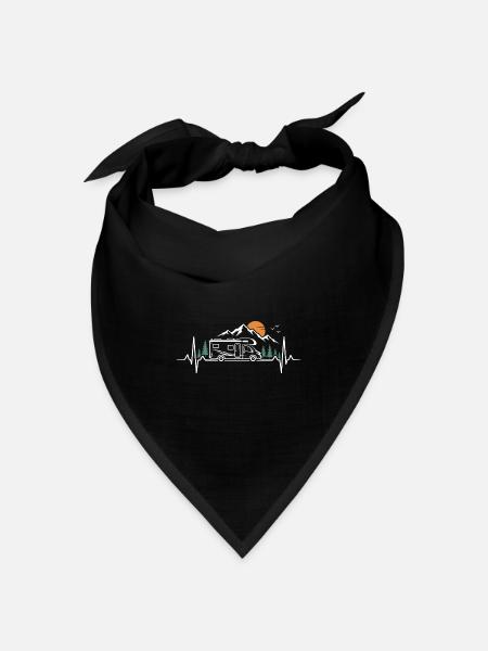 Berglandschaft Wohnmobil Roadtrip - Bandana Dreieckstuch - Schwarz