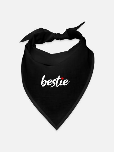 bestie Beste Bester Best Herzchen - Bandana Dreieckstuch - Schwarz