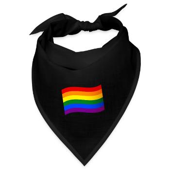 RAINBOW FLAG gay pride LGBT LGBTQ Liebe ist Liebe - Bandana Dreieckstuch - Schwarz - Vorne