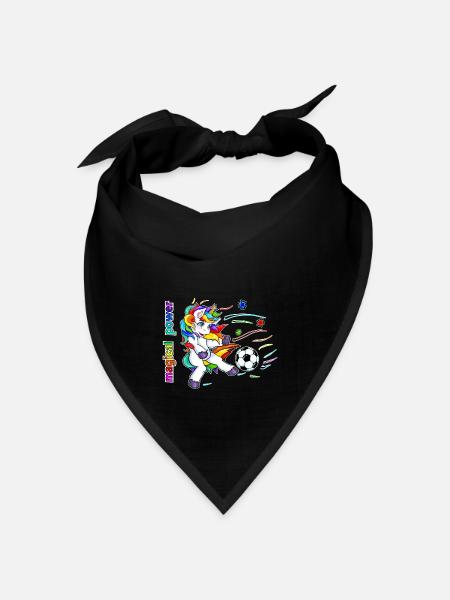 Einhorn Fußball - Einhorn Fussball - Bandana Dreieckstuch - Schwarz