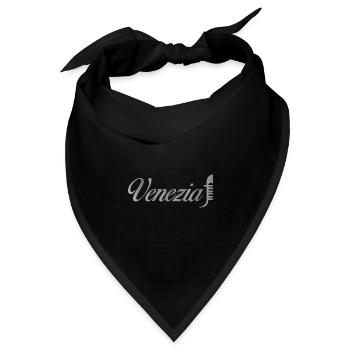 Venezia Schriftzug Metallic - Bandana Dreieckstuch - Schwarz - Vorne