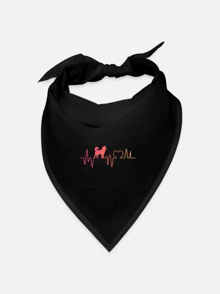 Husky Herzschlag Siberian Husky - Bandana Dreieckstuch - Schwarz