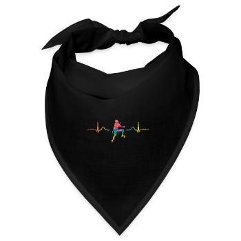 Boulderer Herzschlag Boulder Bouldern - Bandana Dreieckstuch - Schwarz - Vorne