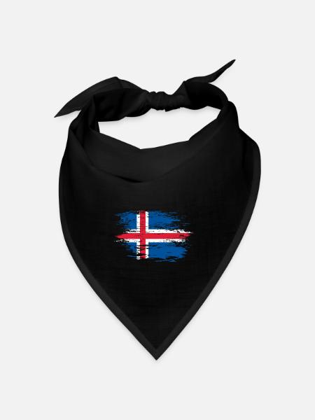 Island Flagge used - Bandana Dreieckstuch - Schwarz