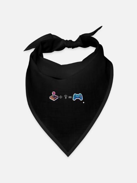 Retro Joystick trifft Gamepad - Bandana Dreieckstuch - Schwarz