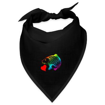 Rainbow Carp - Bandana Dreieckstuch - Schwarz - Vorne