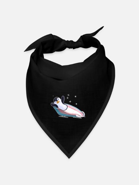 Pinguin im Bob-Trans-Pride - Bandana Dreieckstuch - Schwarz