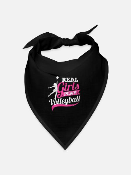 Echte Frauen spielen Volleyball - Bandana Dreieckstuch - Schwarz