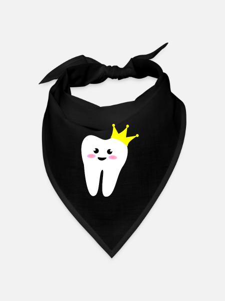 crown tooth Zahn mit Krone - Bandana Dreieckstuch - Schwarz