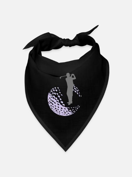 Golf - Golfer - Bandana Dreieckstuch - Schwarz