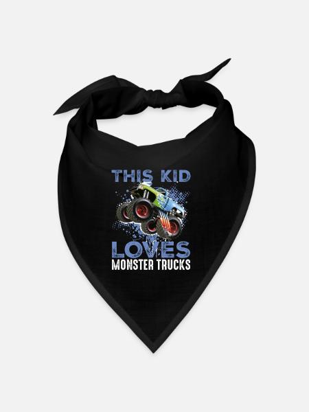 Dieses Kind liebt Monster Trucks - Bandana Dreieckstuch - Schwarz
