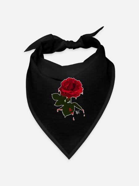 Blutende Liebe. - Bandana Dreieckstuch - Schwarz