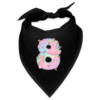 Ballerina 8. Geburtstagsparty Nummer 8 - 8 Jahre - Bandana Dreieckstuch - Schwarz - Vorne