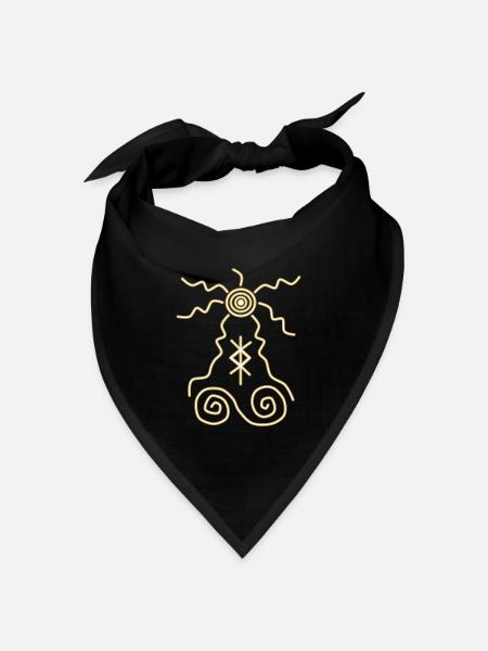 Schutzsymbole - Bandana Dreieckstuch - Schwarz