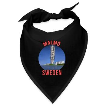 Malmö, Schweden - Bandana Dreieckstuch - Schwarz - Vorne