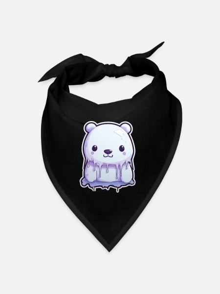 Süßer Eisbär Eis - Bandana Dreieckstuch - Schwarz