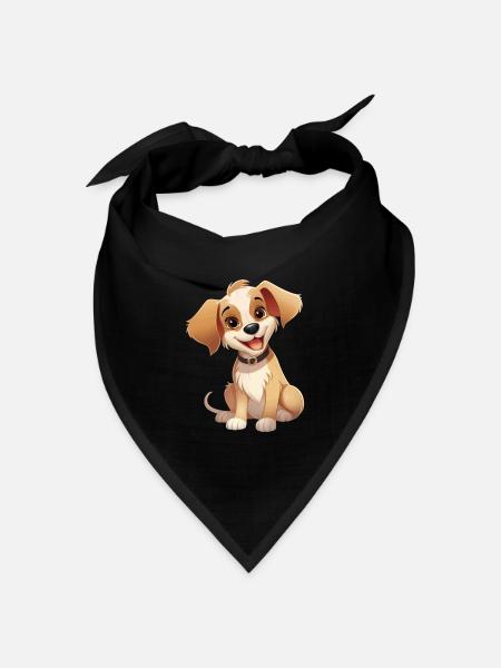 Hund Hündchen Hundeliebhaber Tier Cartoon Comic - Bandana Dreieckstuch - Schwarz