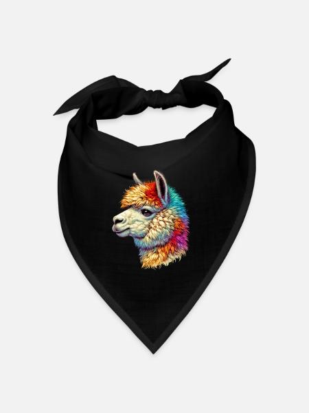 Alpaka - Bandana Dreieckstuch - Schwarz