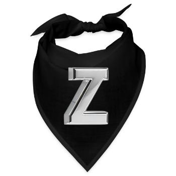Chrome ,, Z " Metallic - Bandana Dreieckstuch - Schwarz - Vorne