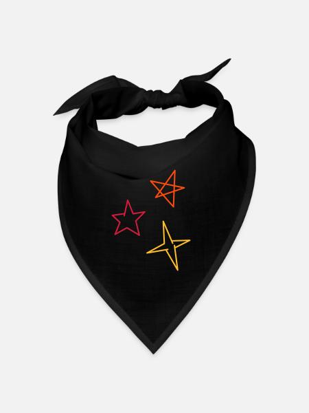 Sterne dreifarbig - Bandana Dreieckstuch - Schwarz