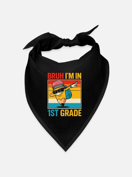 1. Klasse Einschulung - Bandana Dreieckstuch - Schwarz