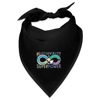 Neurodiversität ist meine Superkraft - Bandana Dreieckstuch - Schwarz - Vorne