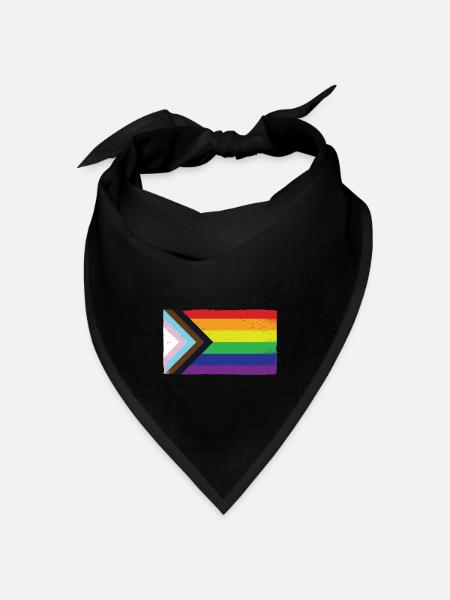 LGBTQ Regenbogen Pride Flag Love is love - Bandana Dreieckstuch - Schwarz
