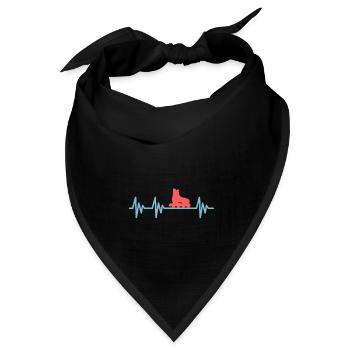Inline-Skates Herzschlag Heartbeat Inliner - Bandana Dreieckstuch - Schwarz - Vorne