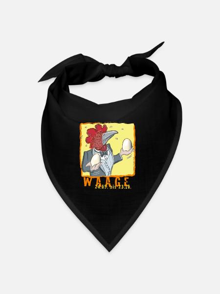 Sternzeichen - Waage - Bandana Dreieckstuch - Schwarz