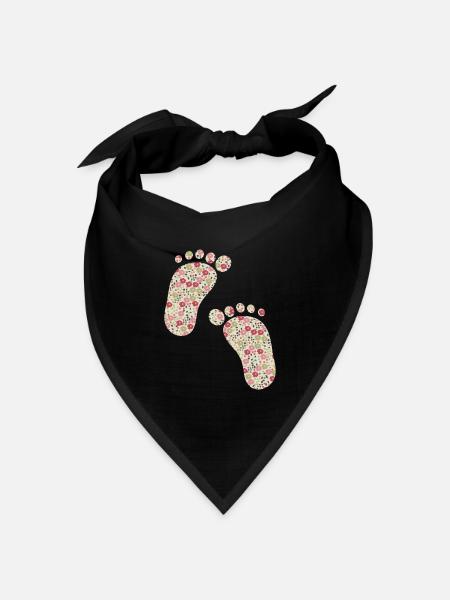 Liberty Fußabdrücke rosa - Bandana Dreieckstuch - Schwarz