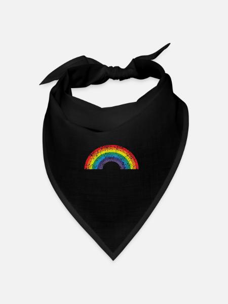 LGBTQ Regenbogen - Bandana Dreieckstuch - Schwarz