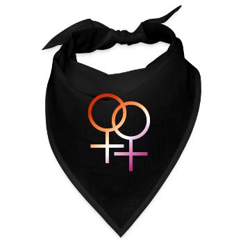 Bunter T-Shirt Entwurf des lgbt lesbischen Symbols - Bandana Dreieckstuch - Schwarz - Vorne