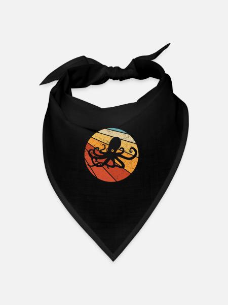 Krake Oktopus Geschenkidee - Bandana Dreieckstuch - Schwarz