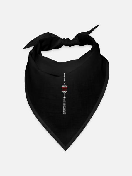 Stuttgart Fernsehturm (weiss und rot) - Bandana Dreieckstuch - Schwarz