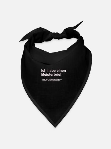 Herren Meister Meisterbrief bestanden Geschenk - Bandana Dreieckstuch - Schwarz