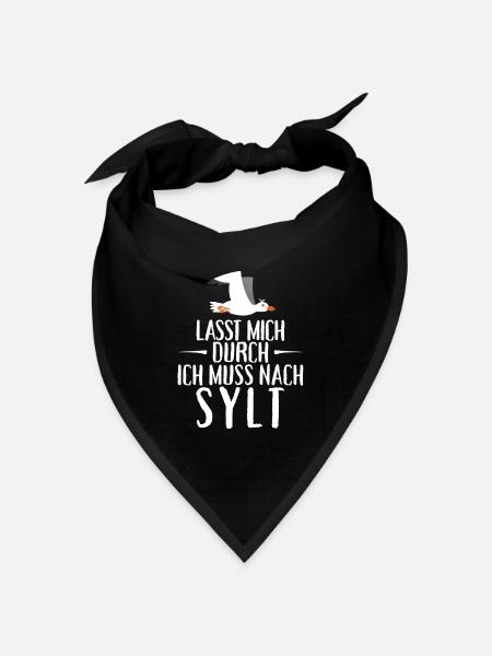 Lasst mich durch ich muss nach Sylt Möwe - Bandana Dreieckstuch - Schwarz