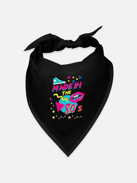 made in the 80s - Bandana Dreieckstuch - Schwarz