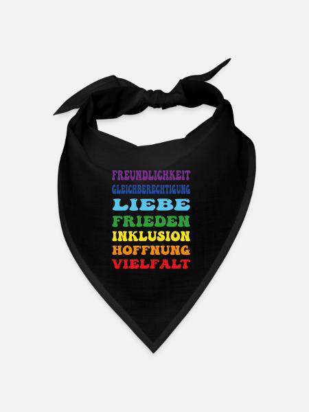 regenbogen csd diversity - Bandana Dreieckstuch - Schwarz