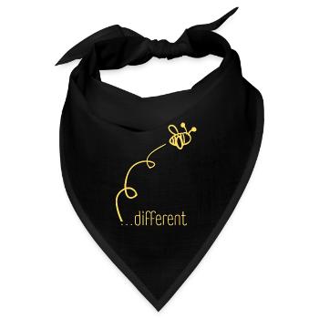 Bee Different - Sei anders! Statement Design - Bandana Dreieckstuch - Schwarz - Vorne