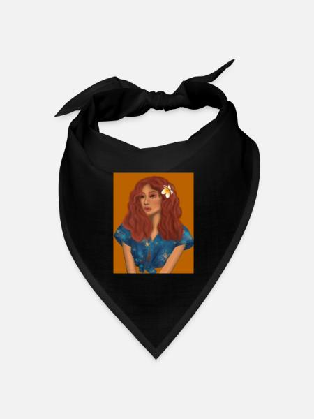 Lady with red hair - Bandana Dreieckstuch - Schwarz