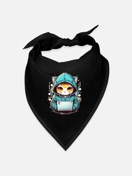 Coding cat - Bandana Dreieckstuch - Schwarz