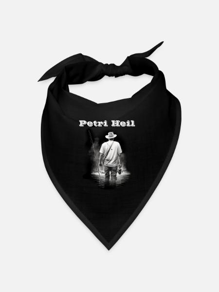 Petri Heil weiß - Bandana Dreieckstuch - Schwarz