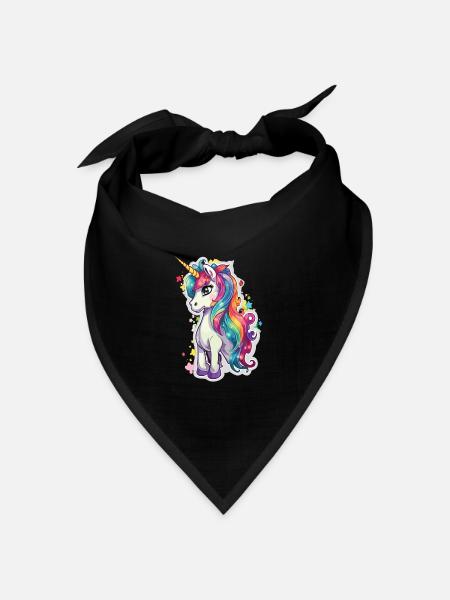 Magisches Fabelwesen Geschöpf der Reinheit Einhorn - Bandana Dreieckstuch - Schwarz