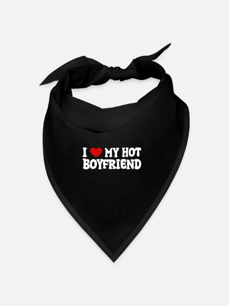 I Love My Hot Boyfriend - Bandana Dreieckstuch - Schwarz