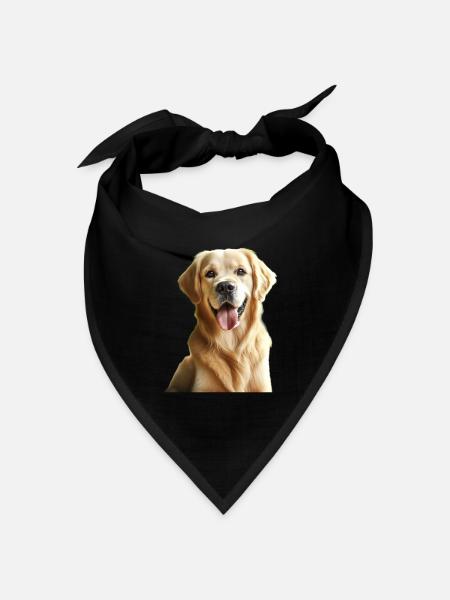 Ein glücklicher Golden Retriever - Bandana Dreieckstuch - Schwarz