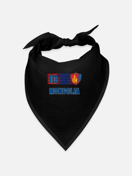 Mongolei - Bandana Dreieckstuch - Schwarz