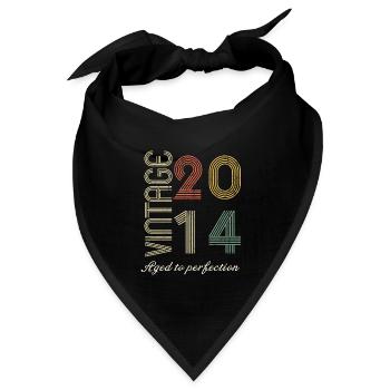 Geschenk zum 10-jährigen Jubiläum - 2014 - Bandana Dreieckstuch - Schwarz - Vorne